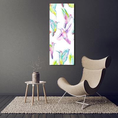 Vertikálny foto obraz akrylové sklo Farební kolibríky