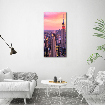 Vertikálny foto obraz akrylový New York západ slnka