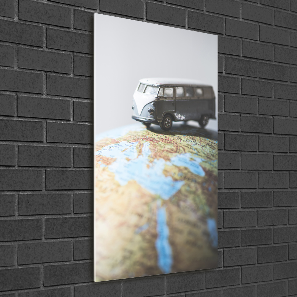 Vertikálny foto obraz akrylové sklo Dodávka na glóbusu