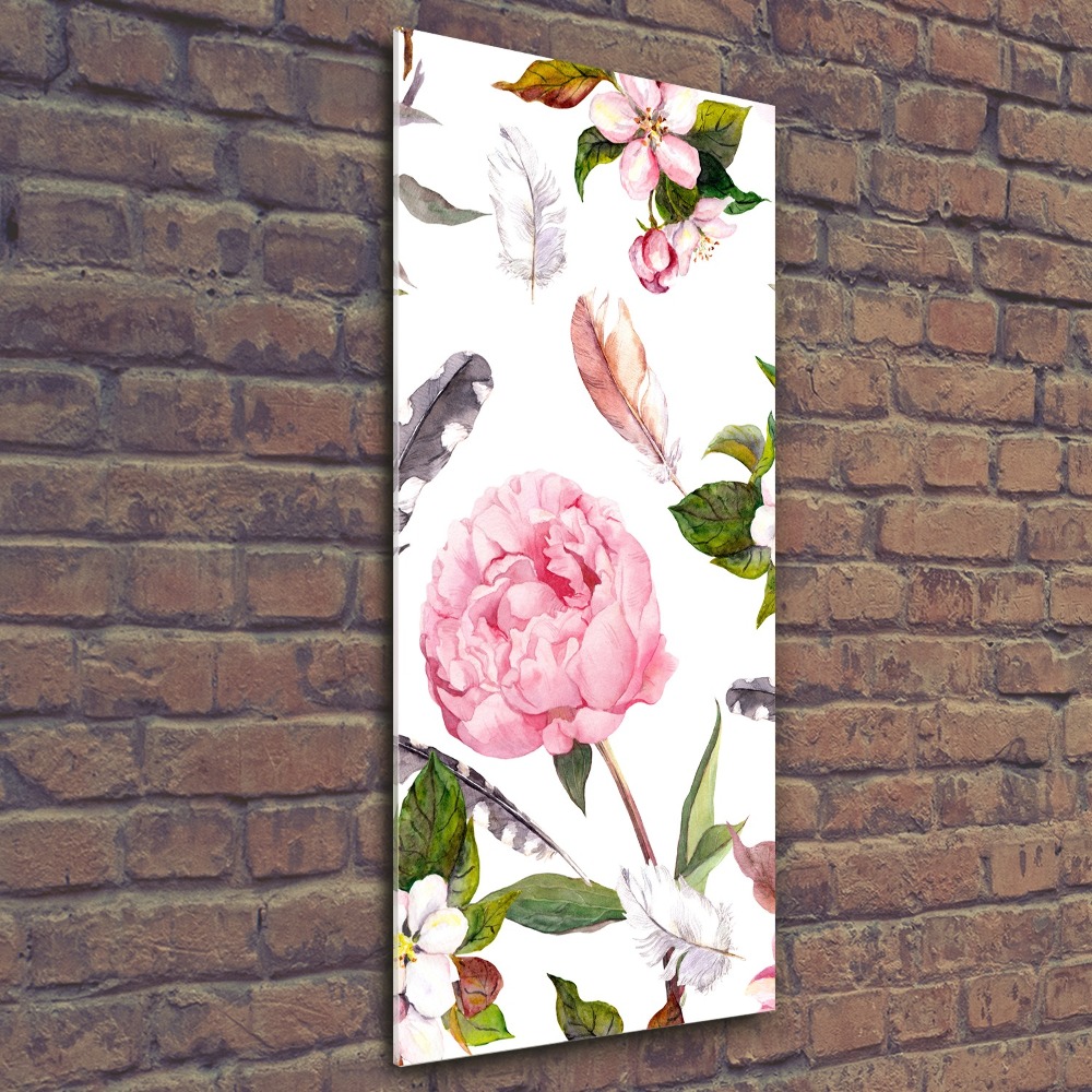 Vertikálny foto obraz akryl do obývačky Kvetinový vzor