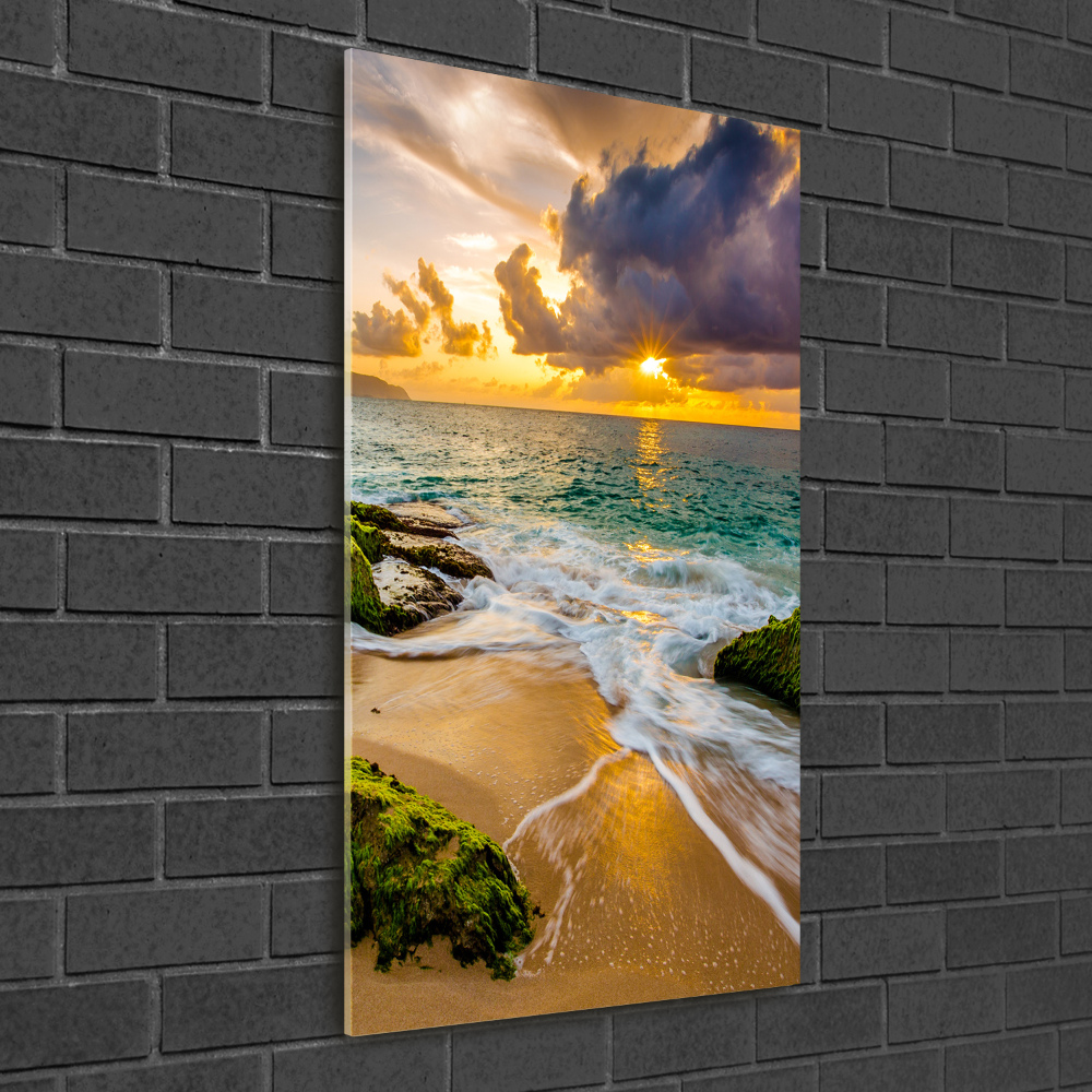 Vertikálny foto obraz akrylový Západ slnka mora