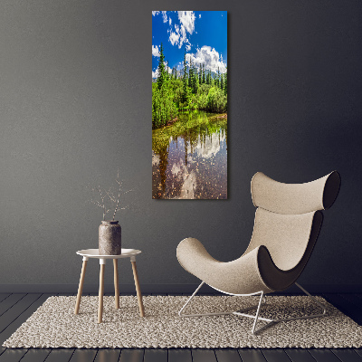 Vertikálny foto obraz akrylové sklo Jazero v horách