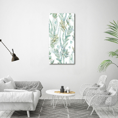 Vertikálny foto obraz akryl do obývačky Kvetinový vzor