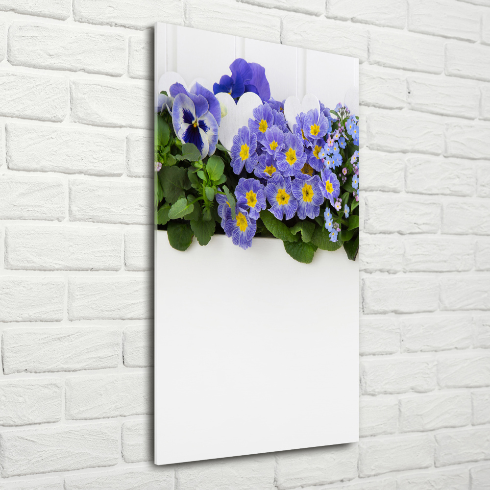 Vertikálny foto obraz akrylové sklo Fialové kvety