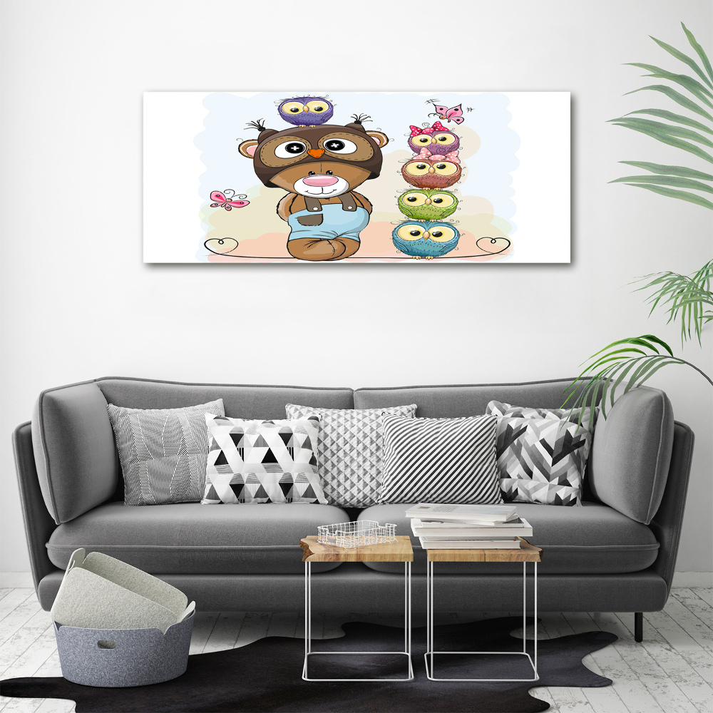 Foto-obraz canvas do obývačky Medvedík a sovy
