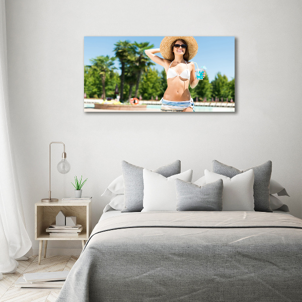 Foto obraz na plátne Žena nad bazénom