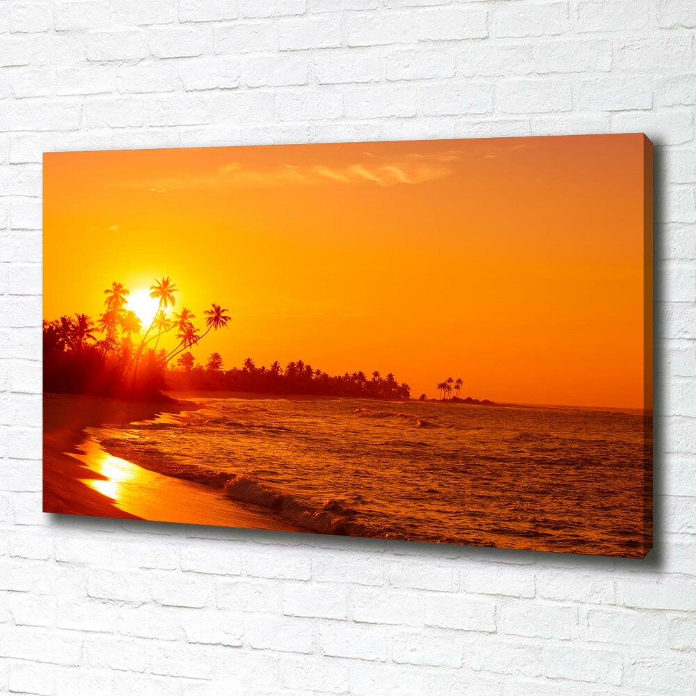 Foto obraz na plátne Západ slnka pláž