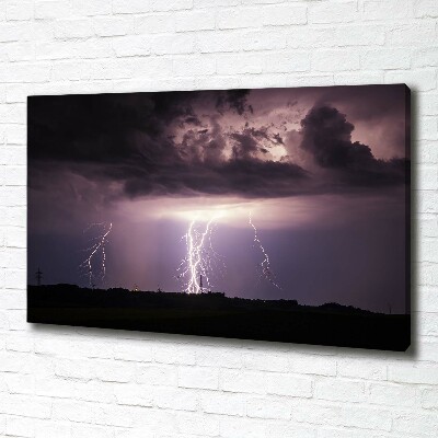 Foto obraz na plátne Búrka s bleskami