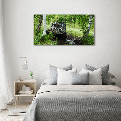 Moderný fotoobraz canvas na ráme Jeep v lese