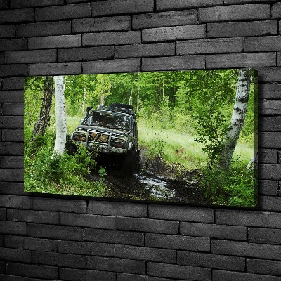 Moderný fotoobraz canvas na ráme Jeep v lese