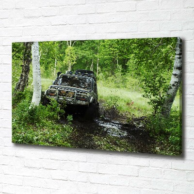 Moderný fotoobraz canvas na ráme Jeep v lese