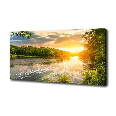 Foto obraz na plátne Súmrak nad riekou