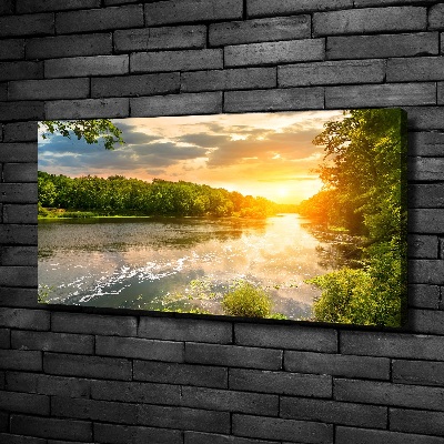 Foto obraz na plátne Súmrak nad riekou