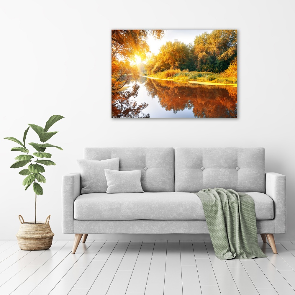 Foto obraz na plátne do obývačky Rieka na jeseň