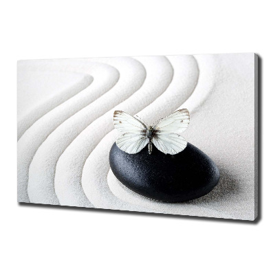 Foto obraz na plátne Kameň zen a motýľ