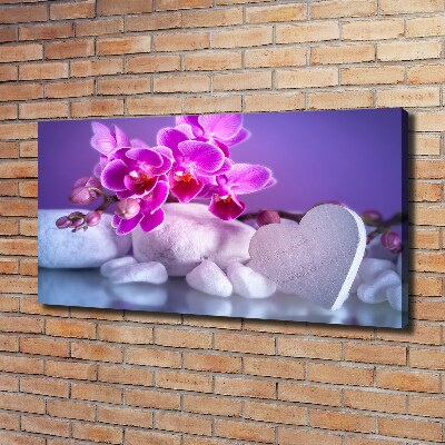 Foto obraz canvas Orchidea a srdce