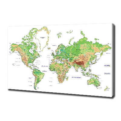 Moderný fotoobraz canvas na ráme Mapa sveta