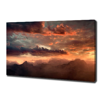 Foto obraz na plátne do obývačky Západ slnka hory