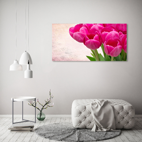 Moderný obraz canvas na ráme Ružové tulipány