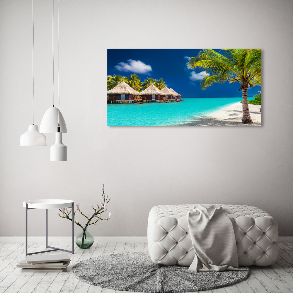 Foto obraz na plátne Maledivy bungalovy