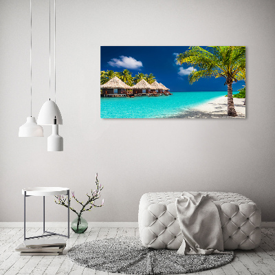 Foto obraz na plátne Maledivy bungalovy