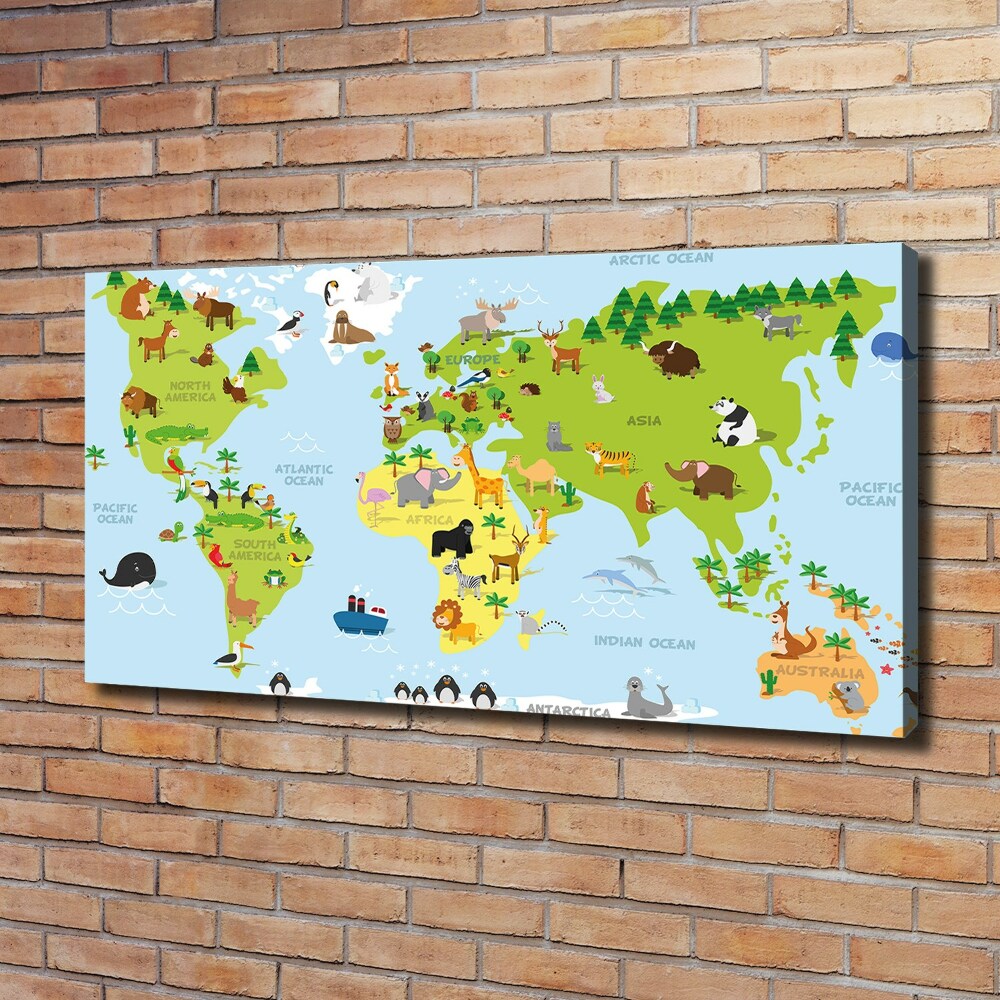 Foto obraz na plátne Mapa zvieratá