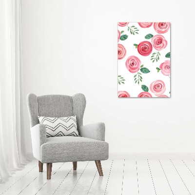 Vertikálny foto obraz na plátne do obývačky Ružové ruže