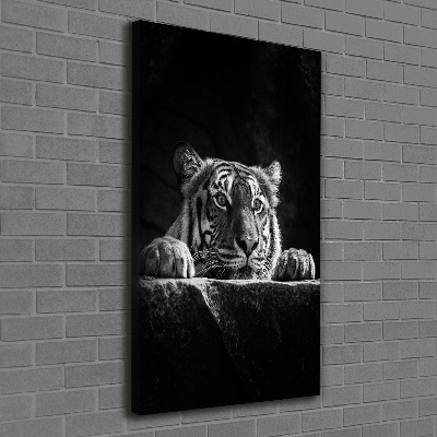 Vertikálny moderný fotoobraz canvas na ráme Tiger