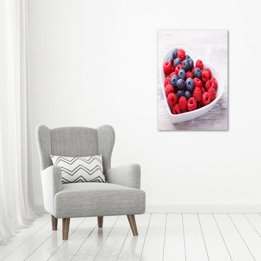 Vertikálny foto obraz na plátne Malina a jahody
