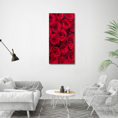Vertikálny foto obraz na plátne Červené ruže
