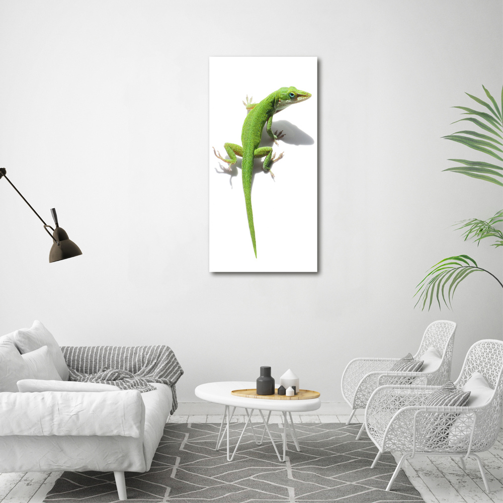 Vertikálny foto obraz na plátne Zelená jašterica