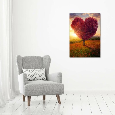 Vertikálny foto obraz canvas Drevo srdce