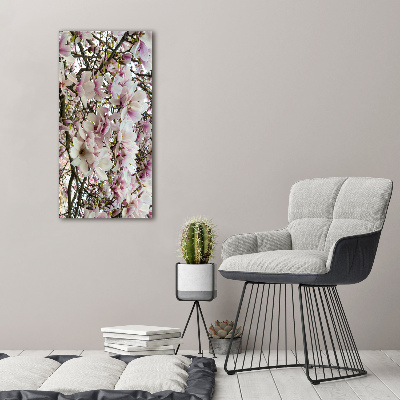 Vertikálny foto obraz na plátne Kvety magnólia
