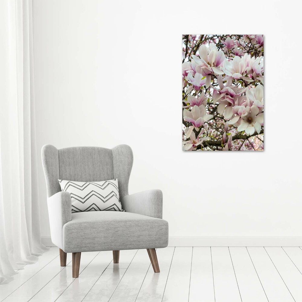 Vertikálny foto obraz na plátne Kvety magnólia