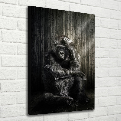 Vertikálny foto obraz tlačený na plátne Gorila