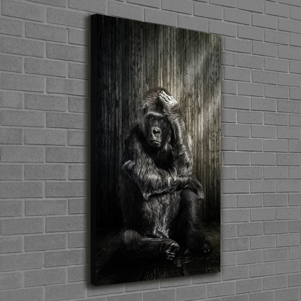 Vertikálny foto obraz tlačený na plátne Gorila