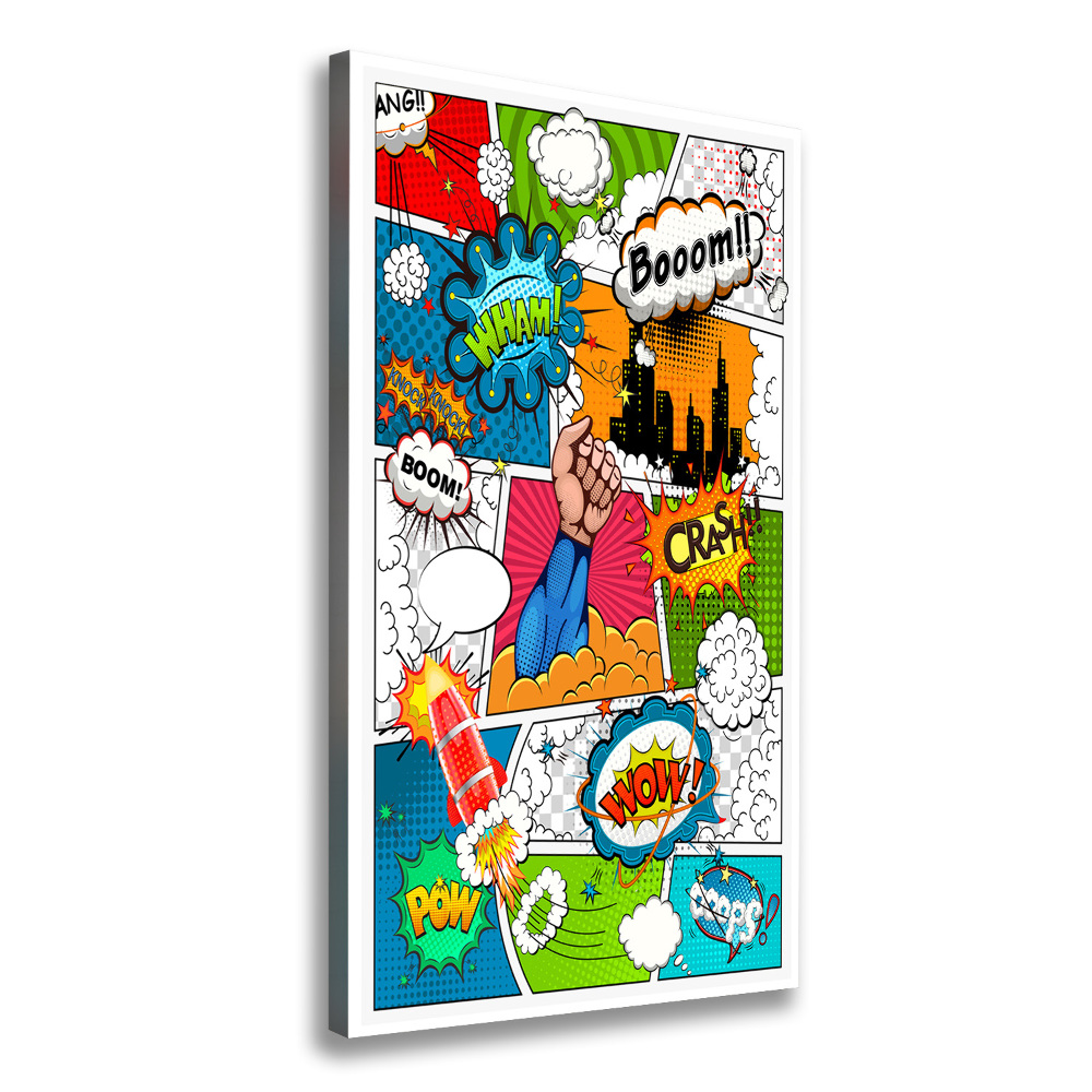 Vertikálny moderný fotoobraz canvas na ráme Komiks