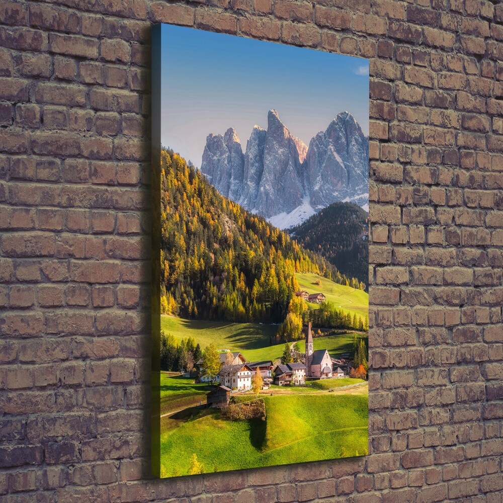 Vertikálny foto obraz na plátne Mestečko v horách