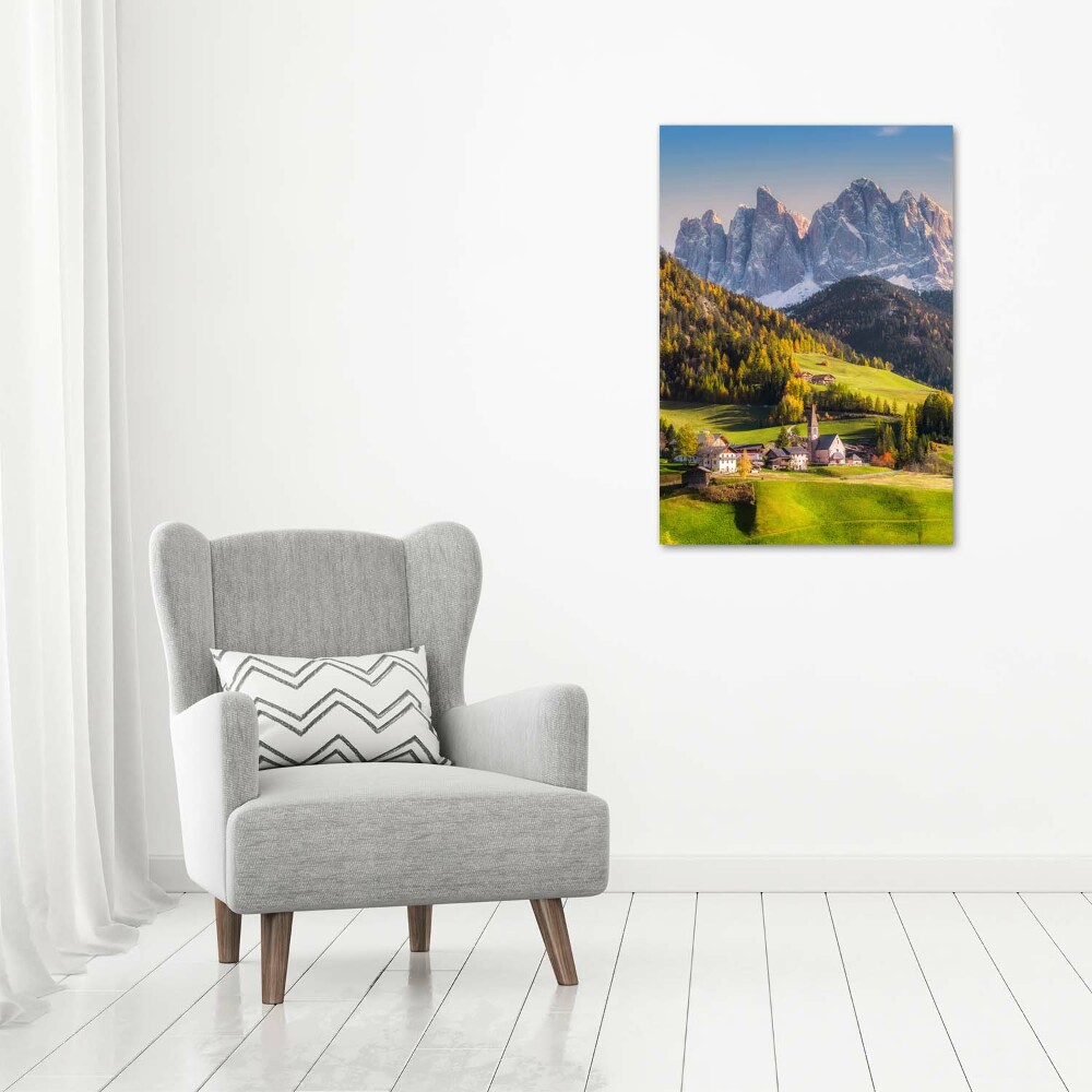 Vertikálny foto obraz na plátne Mestečko v horách