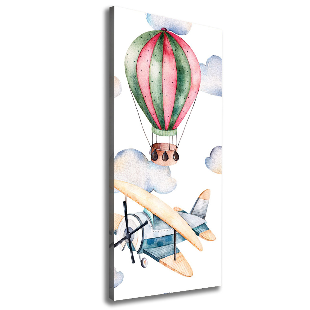 Vertikálny foto obraz na plátne Balóny a lietadlá