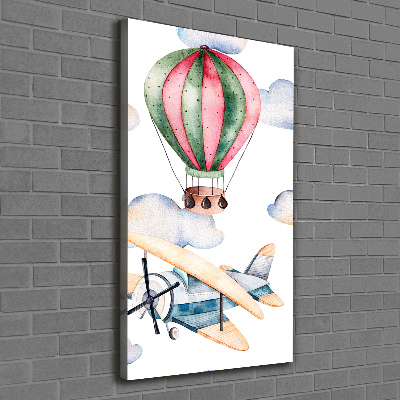 Vertikálny foto obraz na plátne Balóny a lietadlá