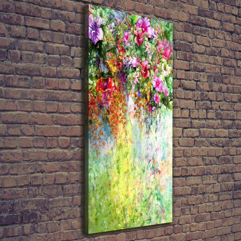 Vertikálny foto obraz na plátne Farebné kvety