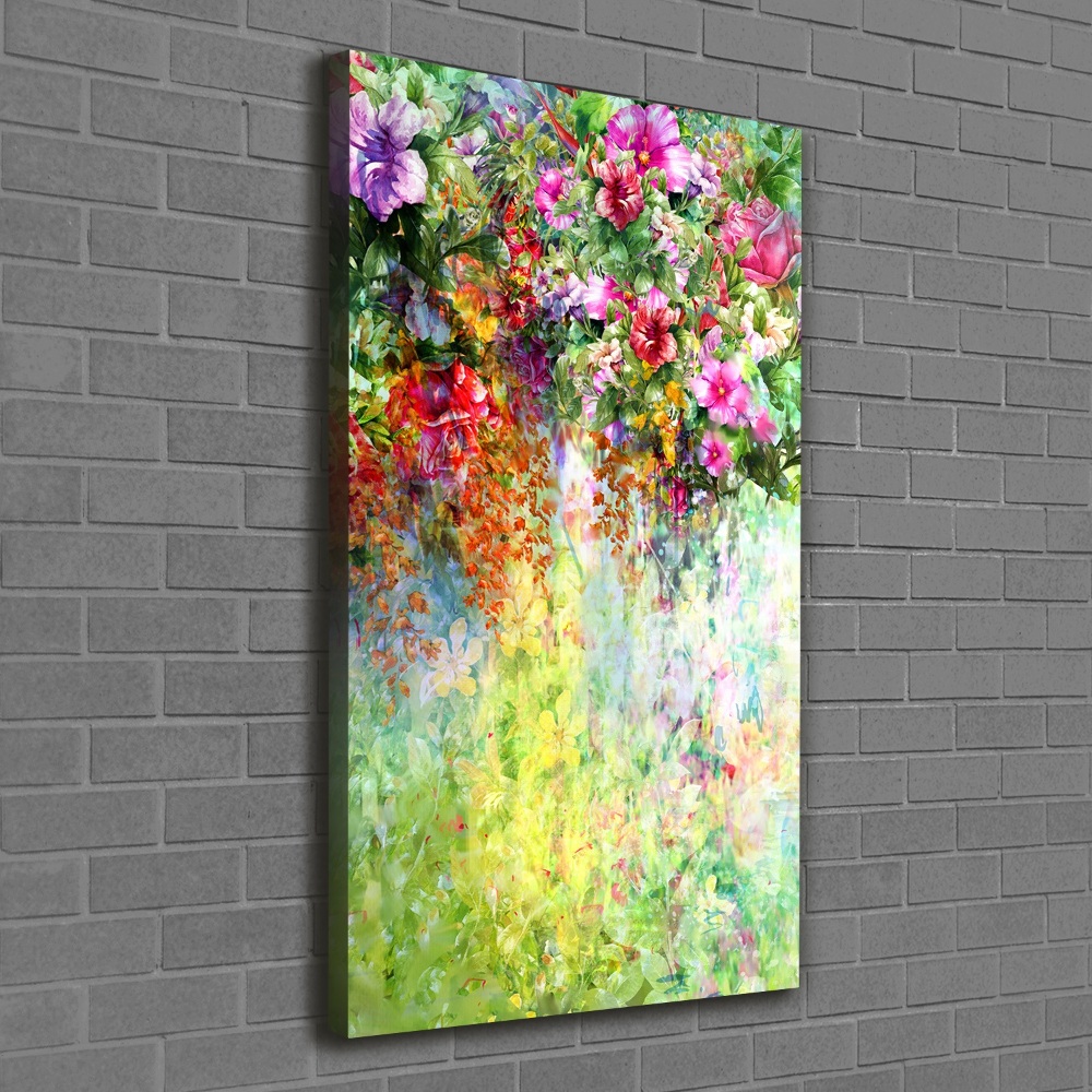 Vertikálny foto obraz na plátne Farebné kvety