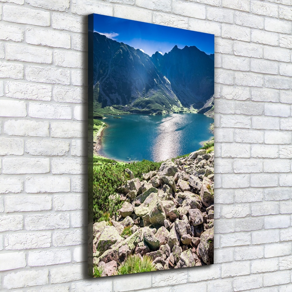 Vertikálny foto obraz na plátne Čierne jazero Tatry