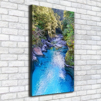 Vertikálny foto obraz canvas Rieka v lese