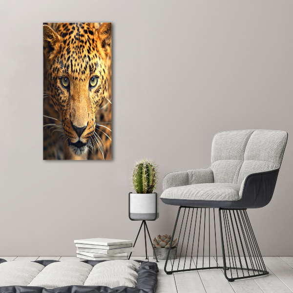 Vertikálny moderný obraz canvas na ráme Leopard