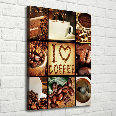 Vertikálny foto obraz na plátne do obývačky Káva koláž