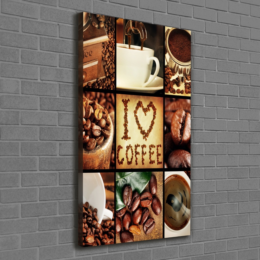 Vertikálny foto obraz na plátne do obývačky Káva koláž