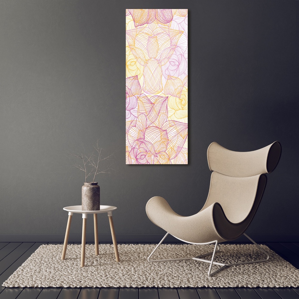 Vertikálny moderný fotoobraz canvas na ráme Kvetinový vzor
