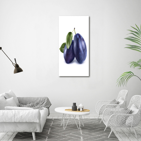 Vertikálny moderný fotoobraz canvas na ráme Slivky